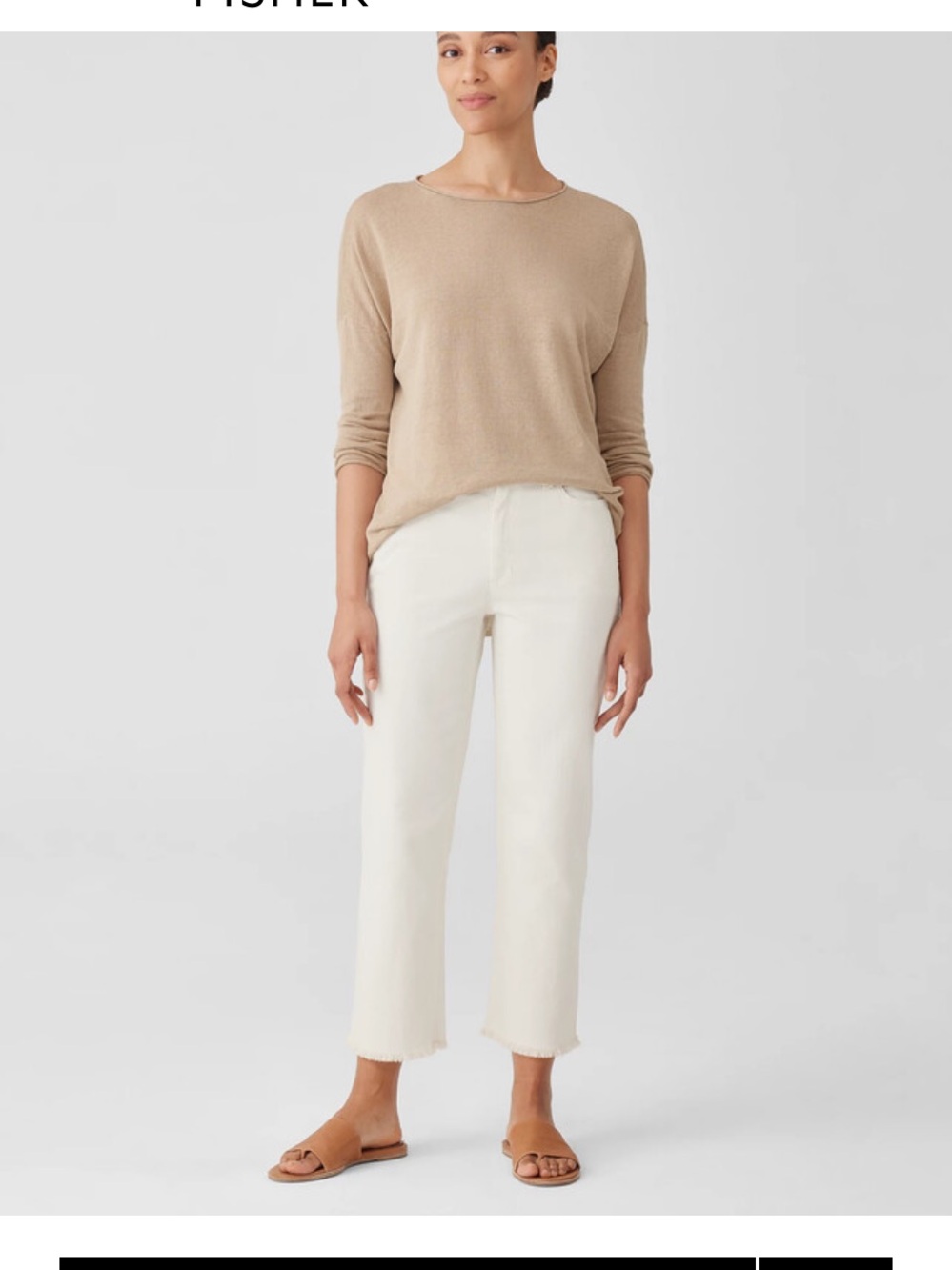 Eileen Fisher Undyed Organic Cotton Denim Straight Jean Easy Fit, Ankle Length